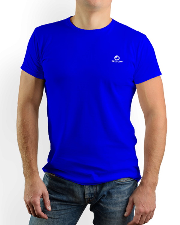 Men Solid Crew Neck T-Shirt Blue – ZEEGLOW